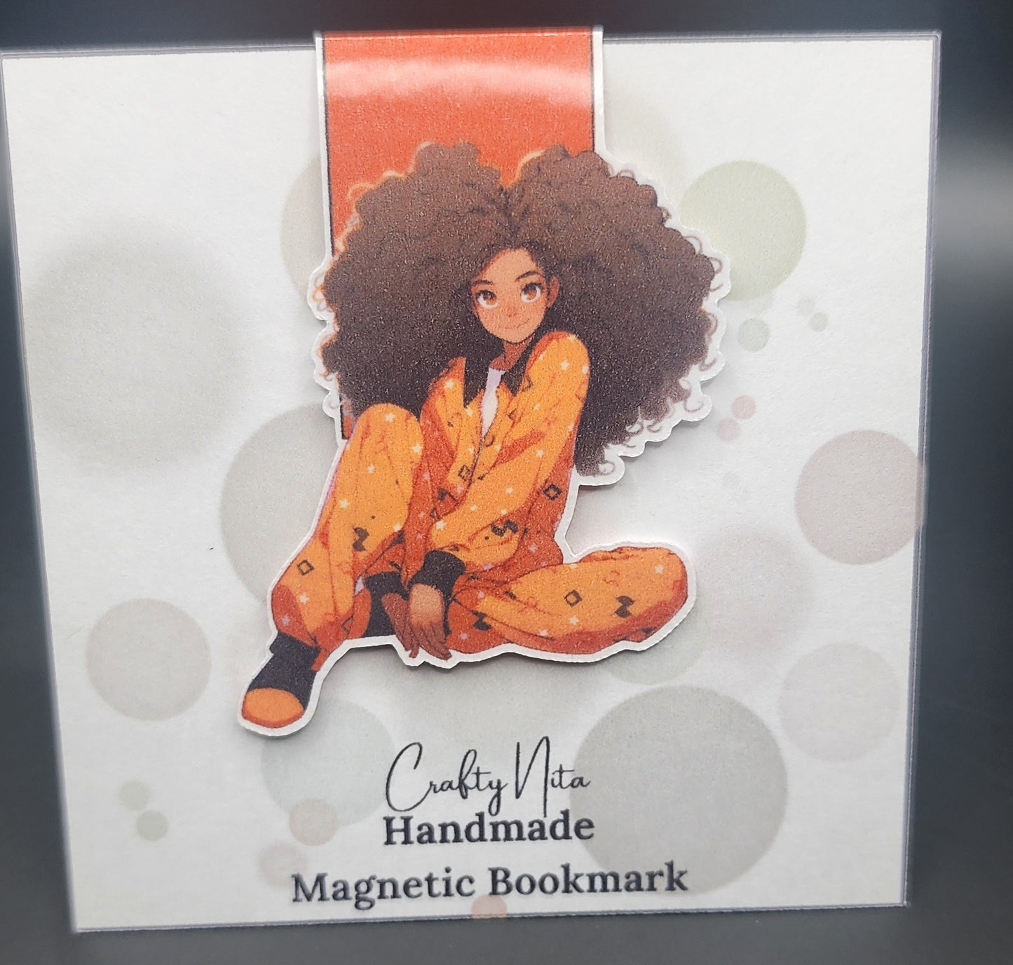 Orange Pajama Girl Magnetic Bookmark