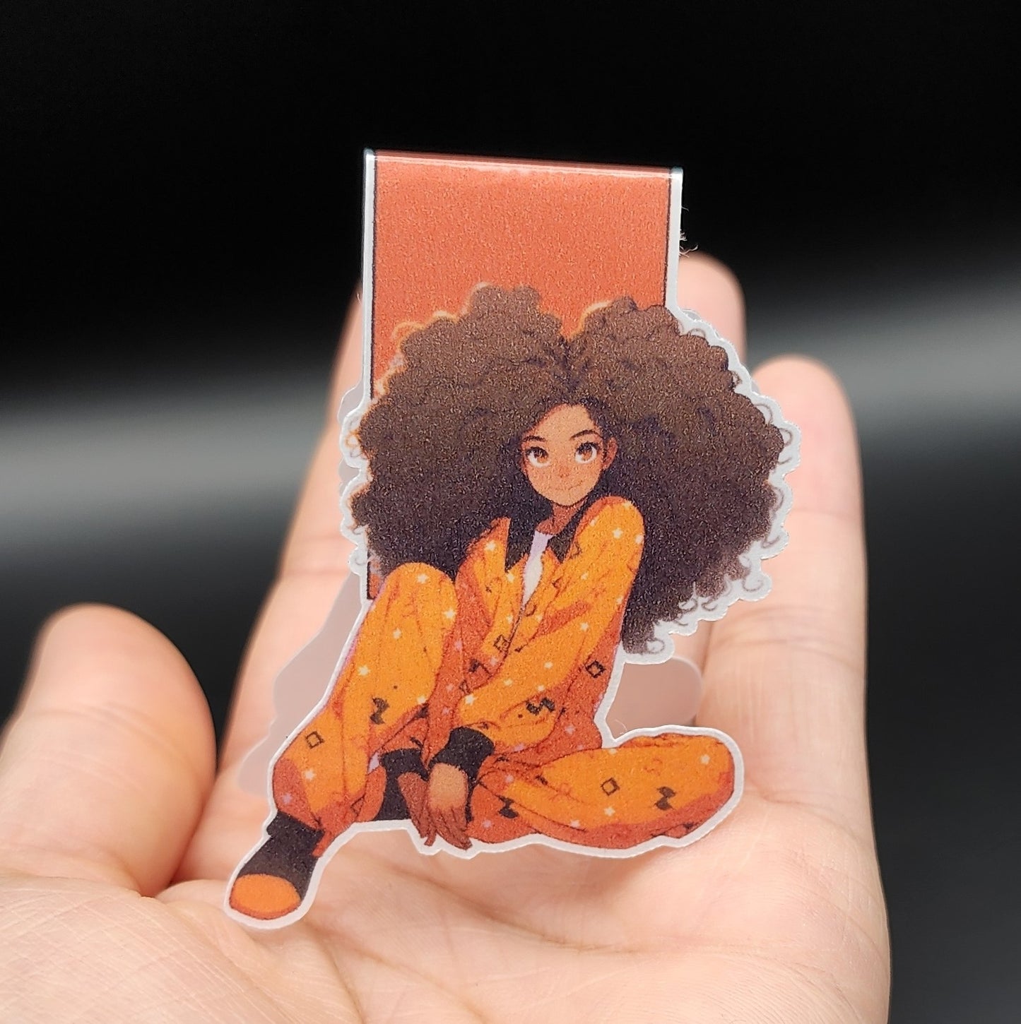 Orange Pajama Girl Magnetic Bookmark