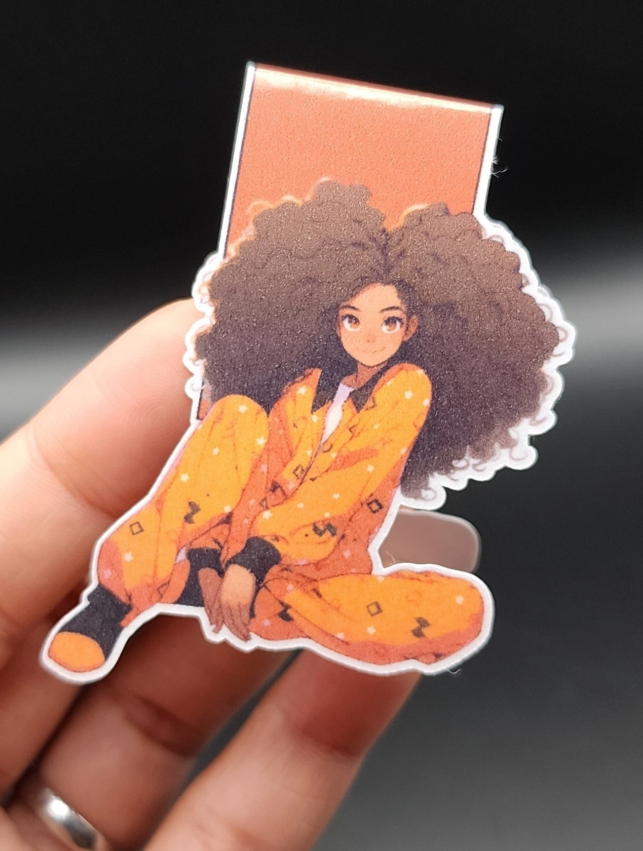 Orange Pajama Girl Magnetic Bookmark