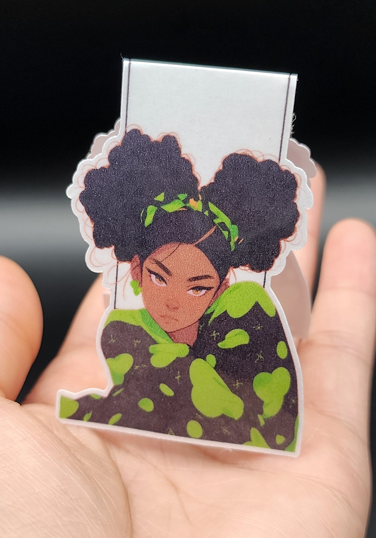 Green Pajama Girl Magnetic Bookmark