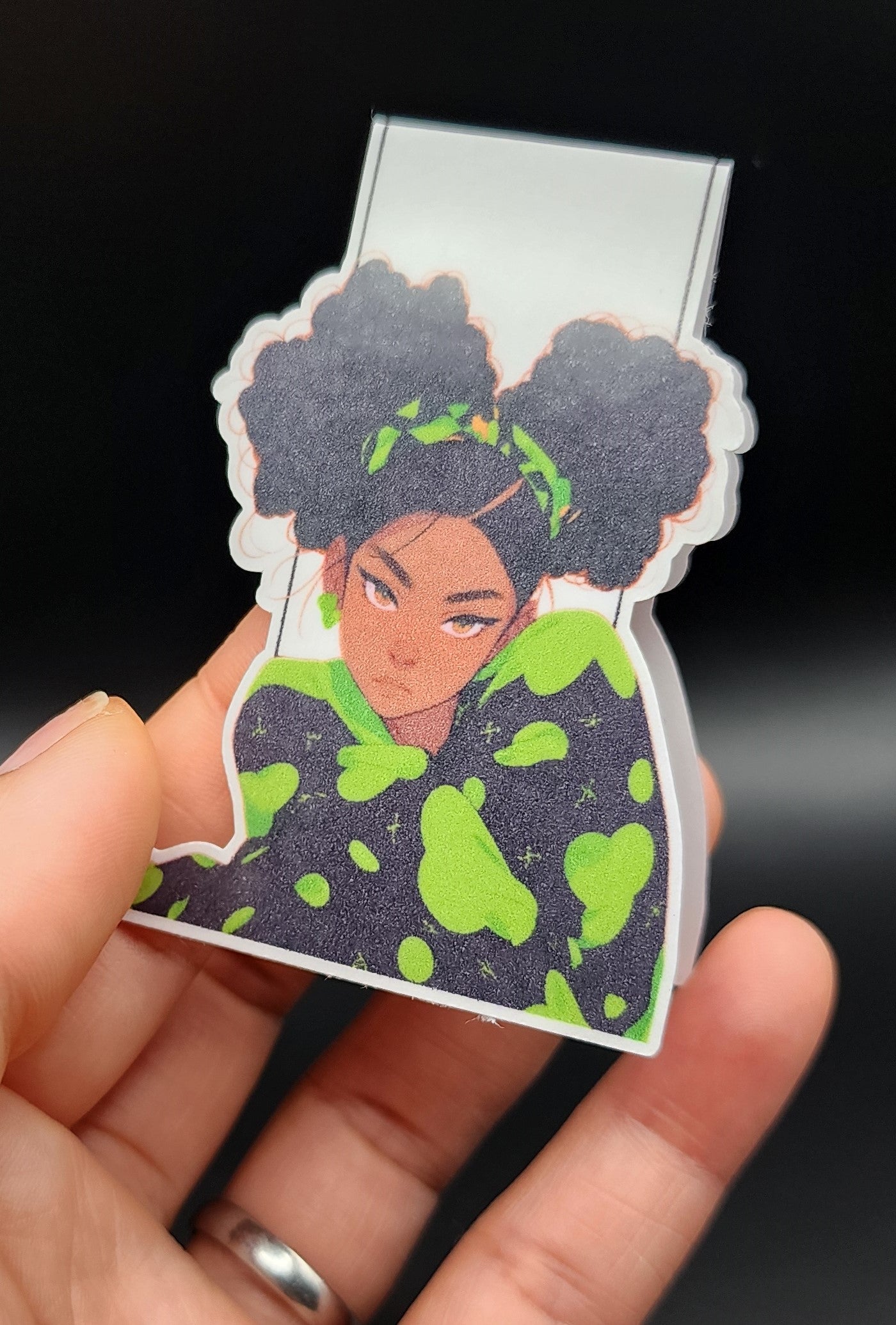 Green Pajama Girl Magnetic Bookmark