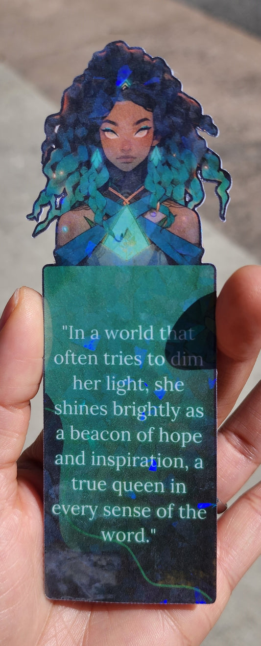 Green Girl Holographic Bookmark