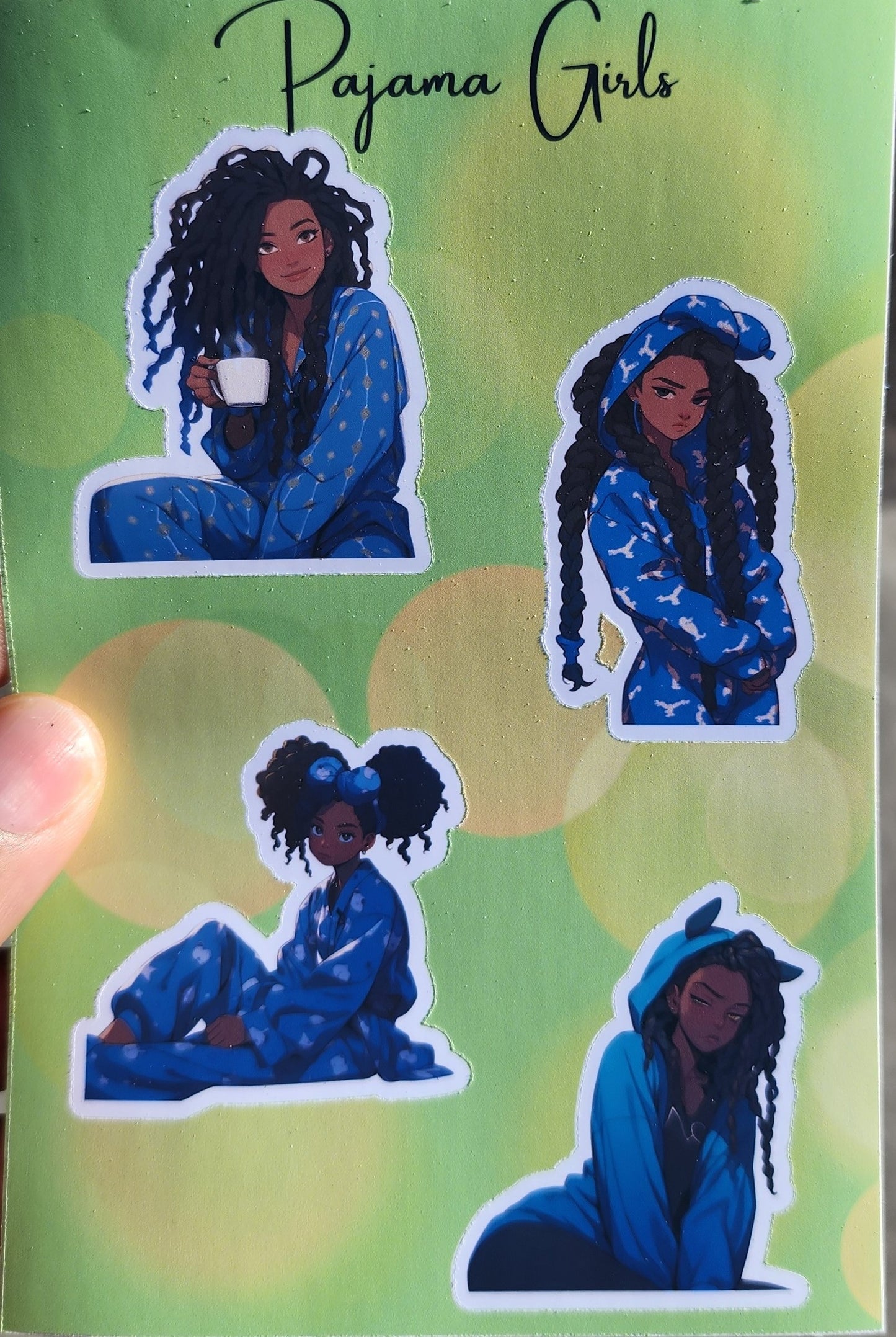 Blue Pajama Girl Sticker Sheet