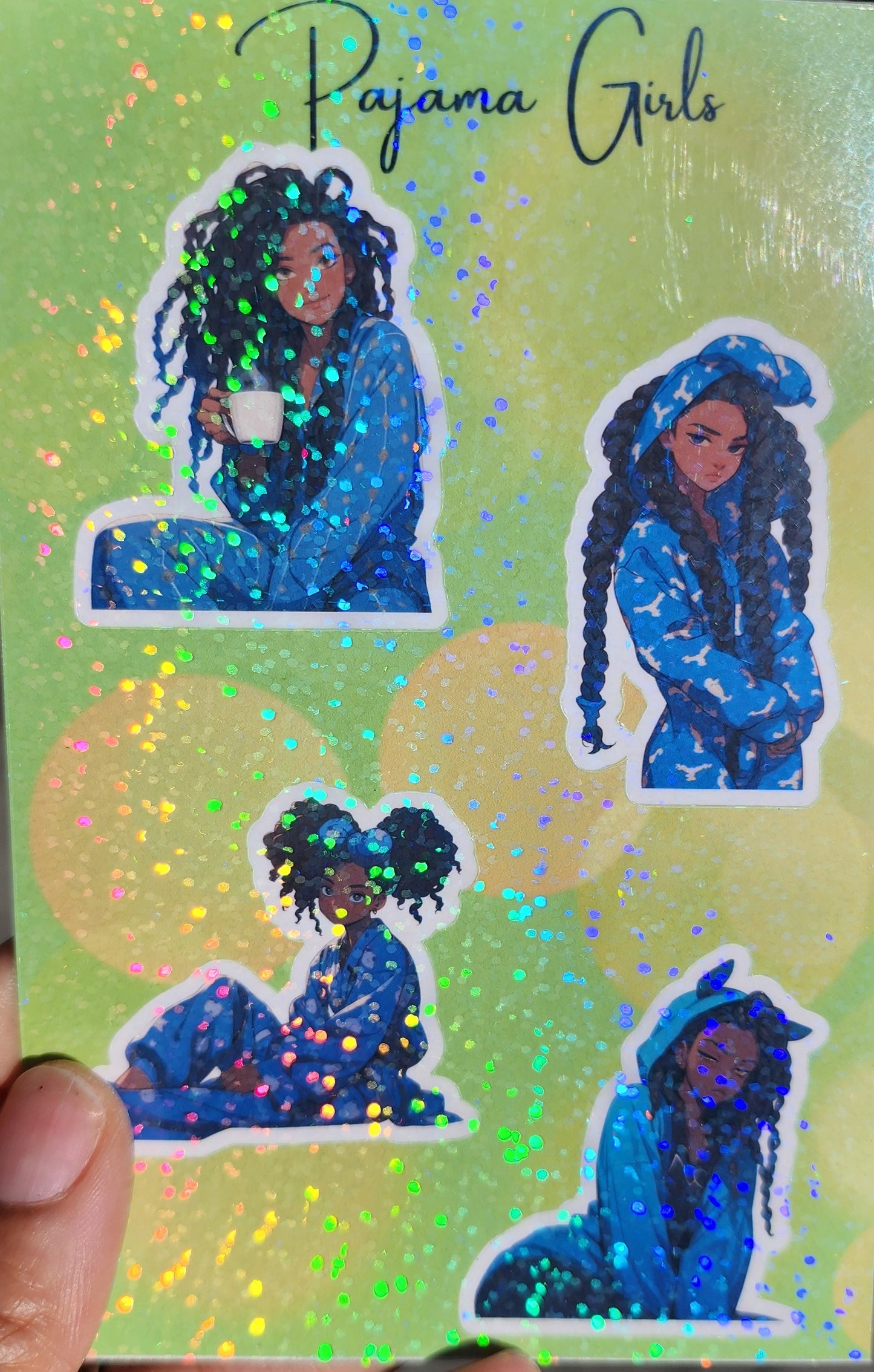 Blue Pajama Girl Sticker Sheet