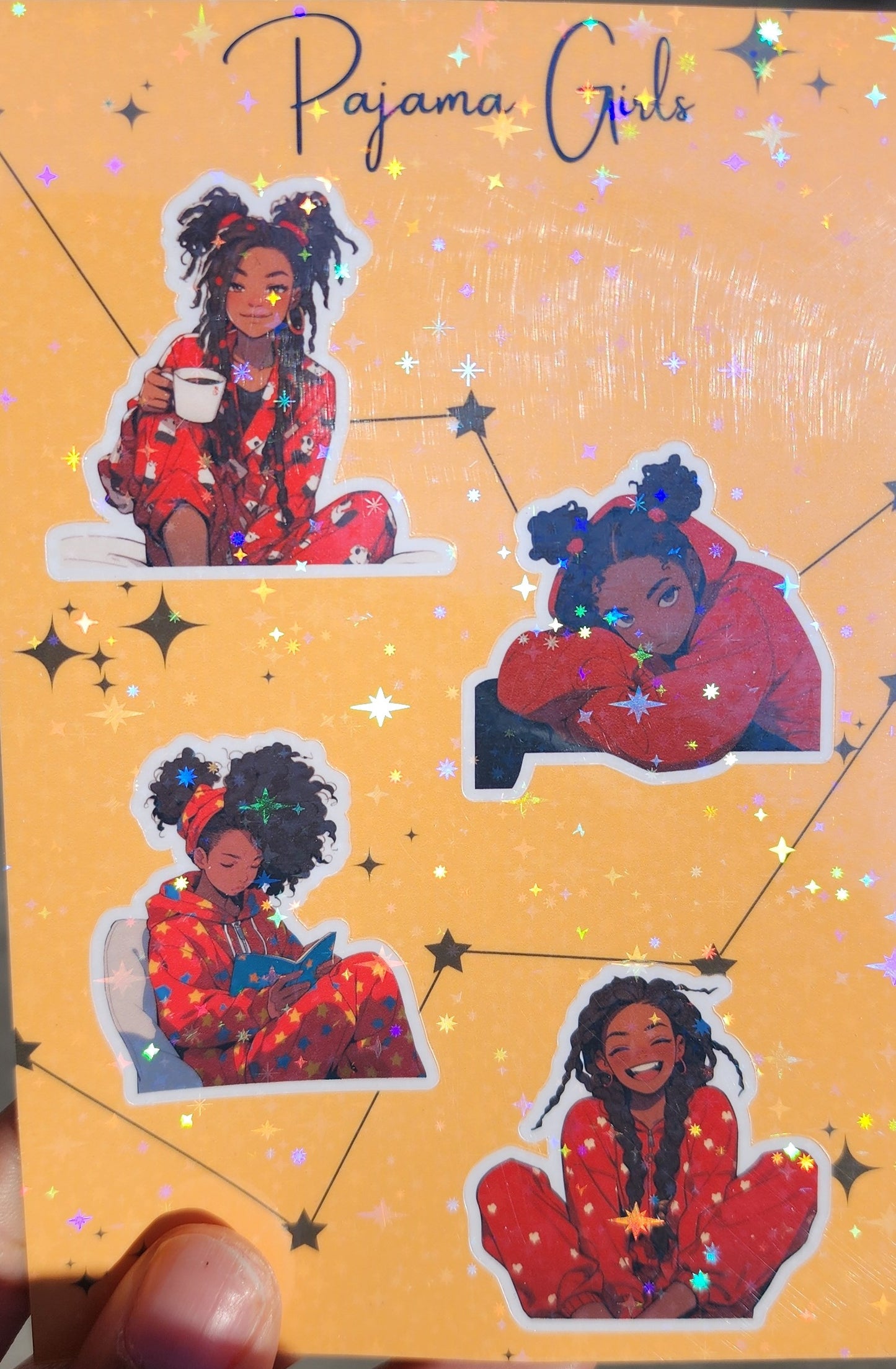 Red Pajama Girl Sticker Sheet