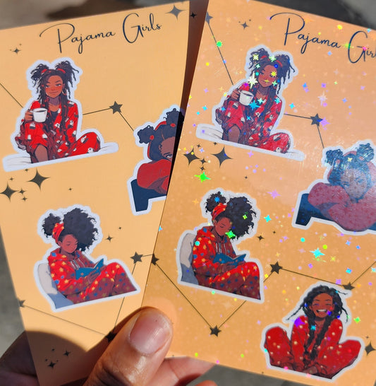 Red Pajama Girl Sticker Sheet