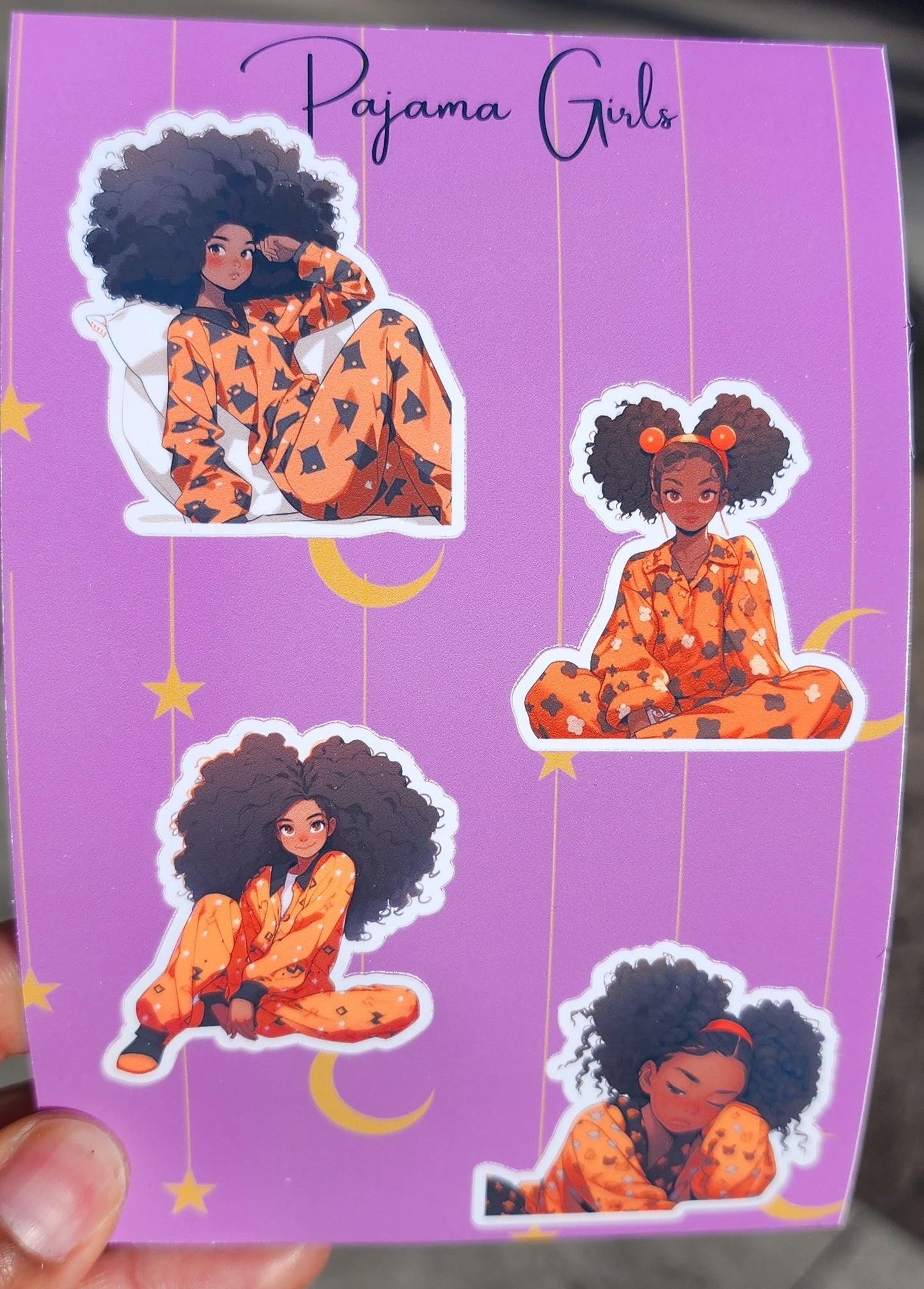 Orange Pajama Girl Sticker Sheet