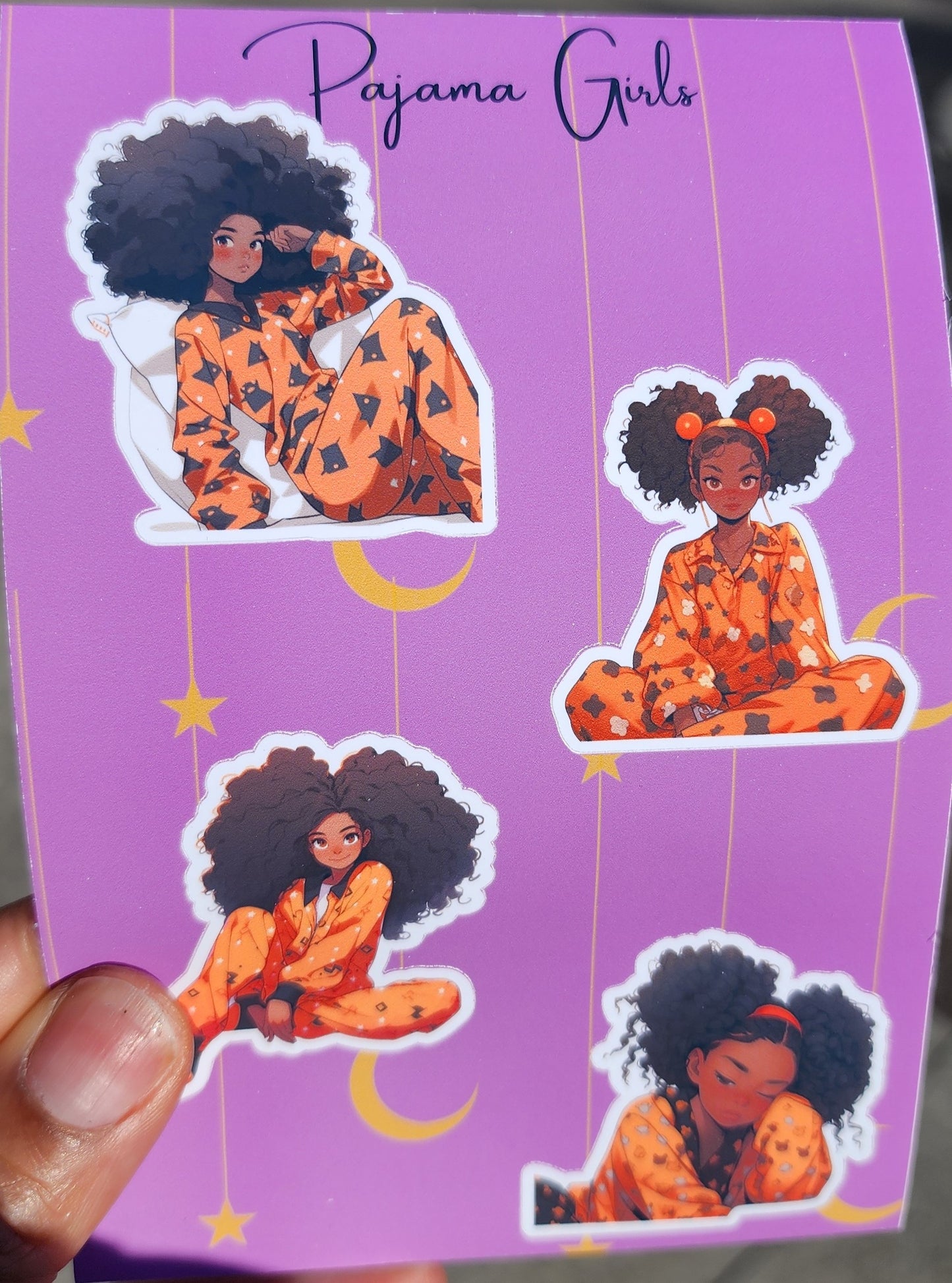 Orange Pajama Girl Sticker Sheet