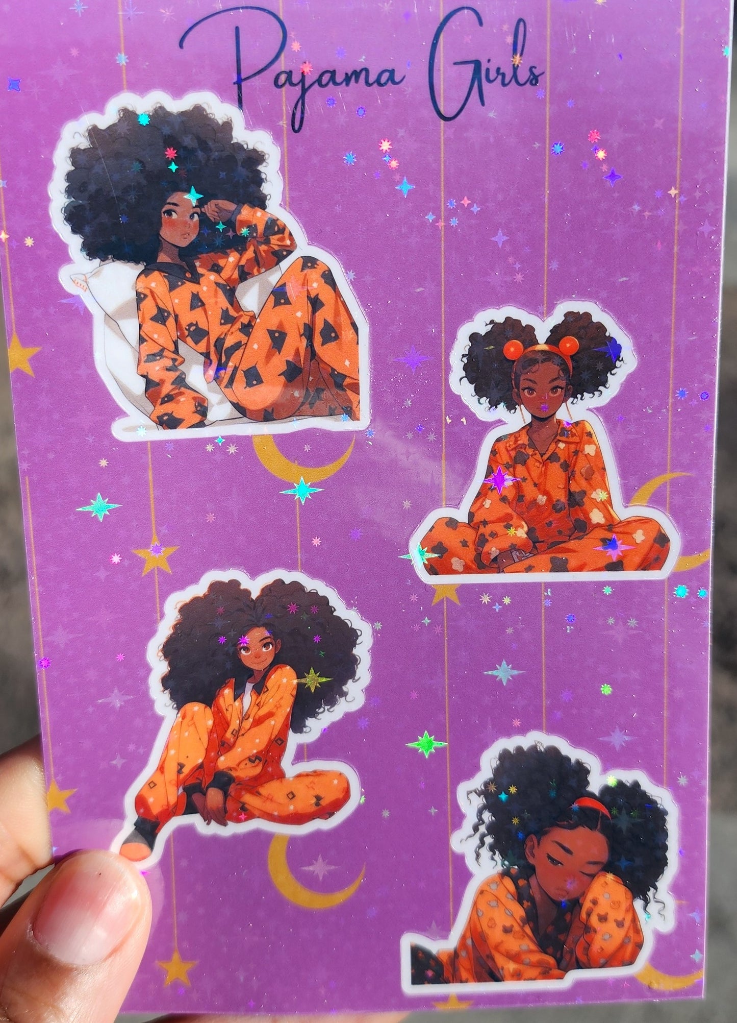 Orange Pajama Girl Sticker Sheet