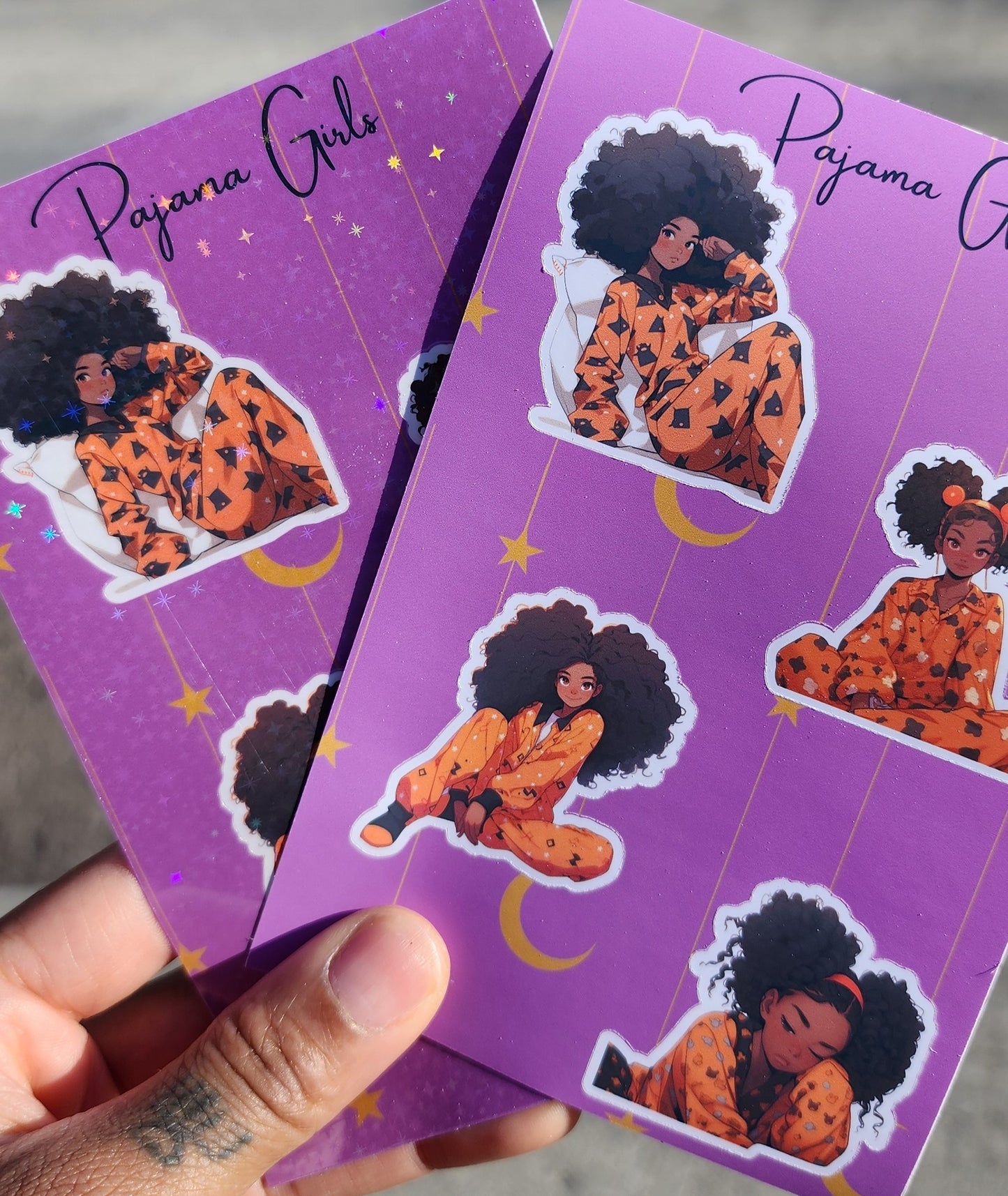 Orange Pajama Girl Sticker Sheet