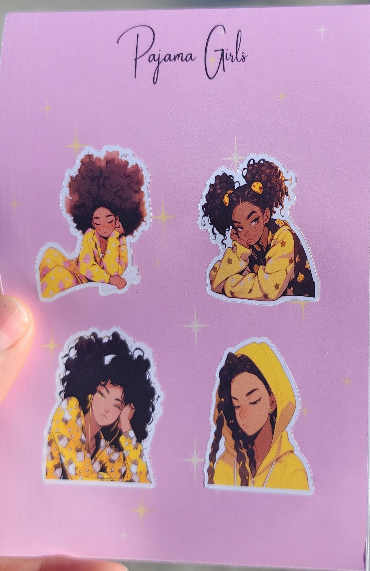 Yellow Pajama Girl Sticker Sheet