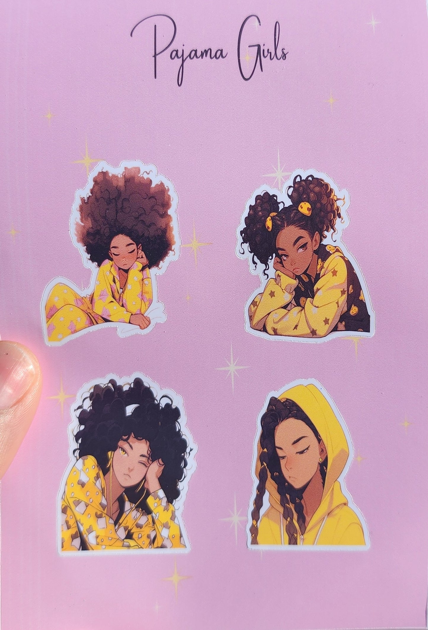 Yellow Pajama Girl Sticker Sheet