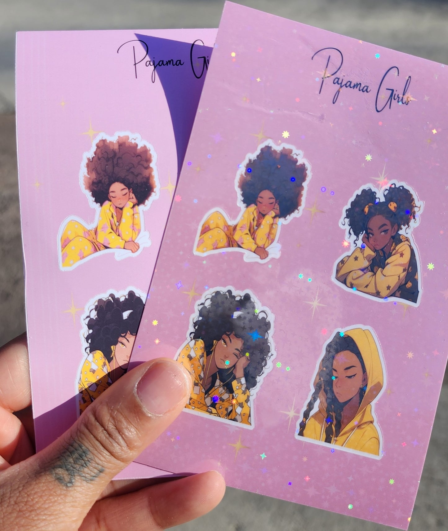 Yellow Pajama Girl Sticker Sheet