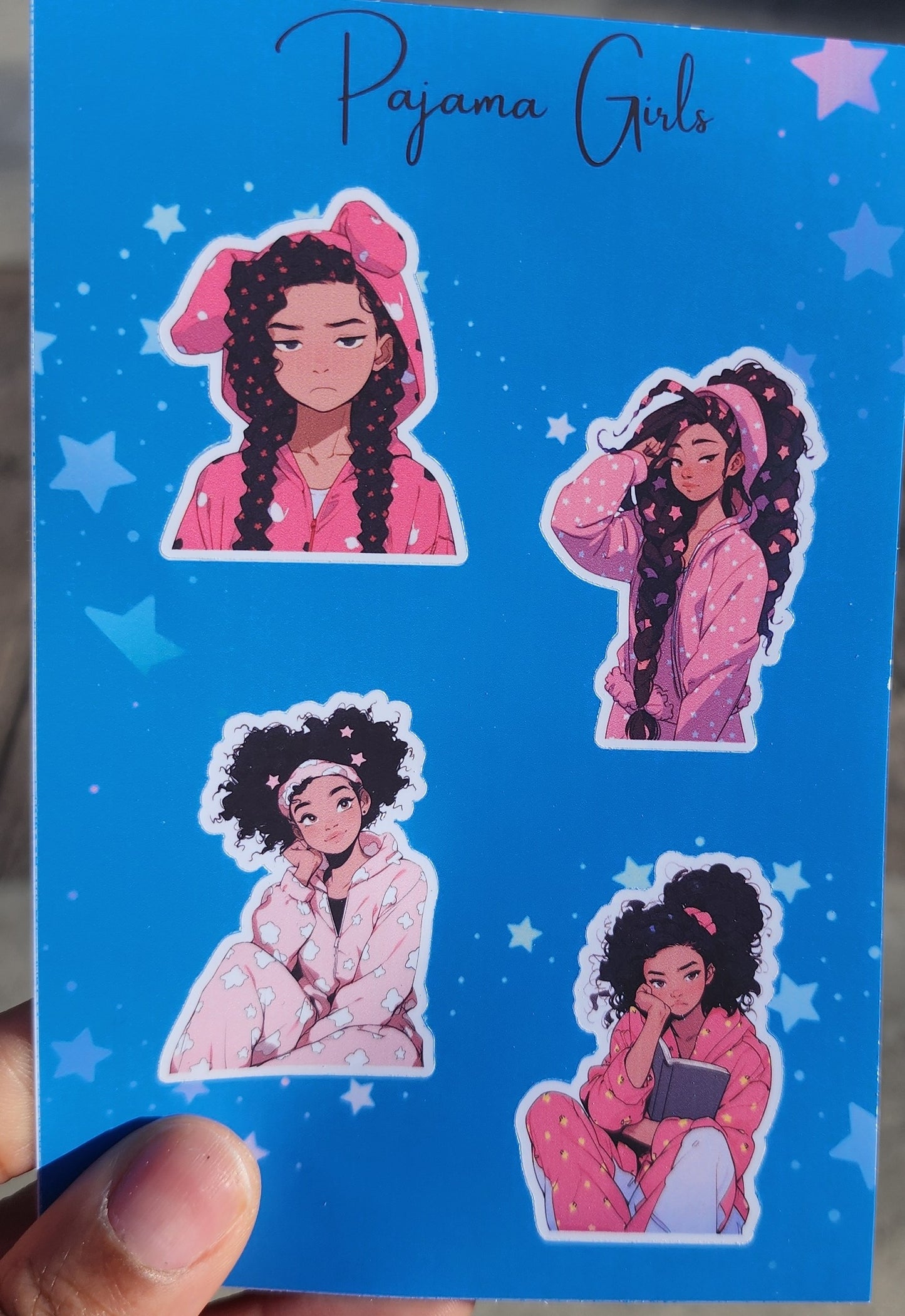 Pink Pajama Girl Sticker Sheet