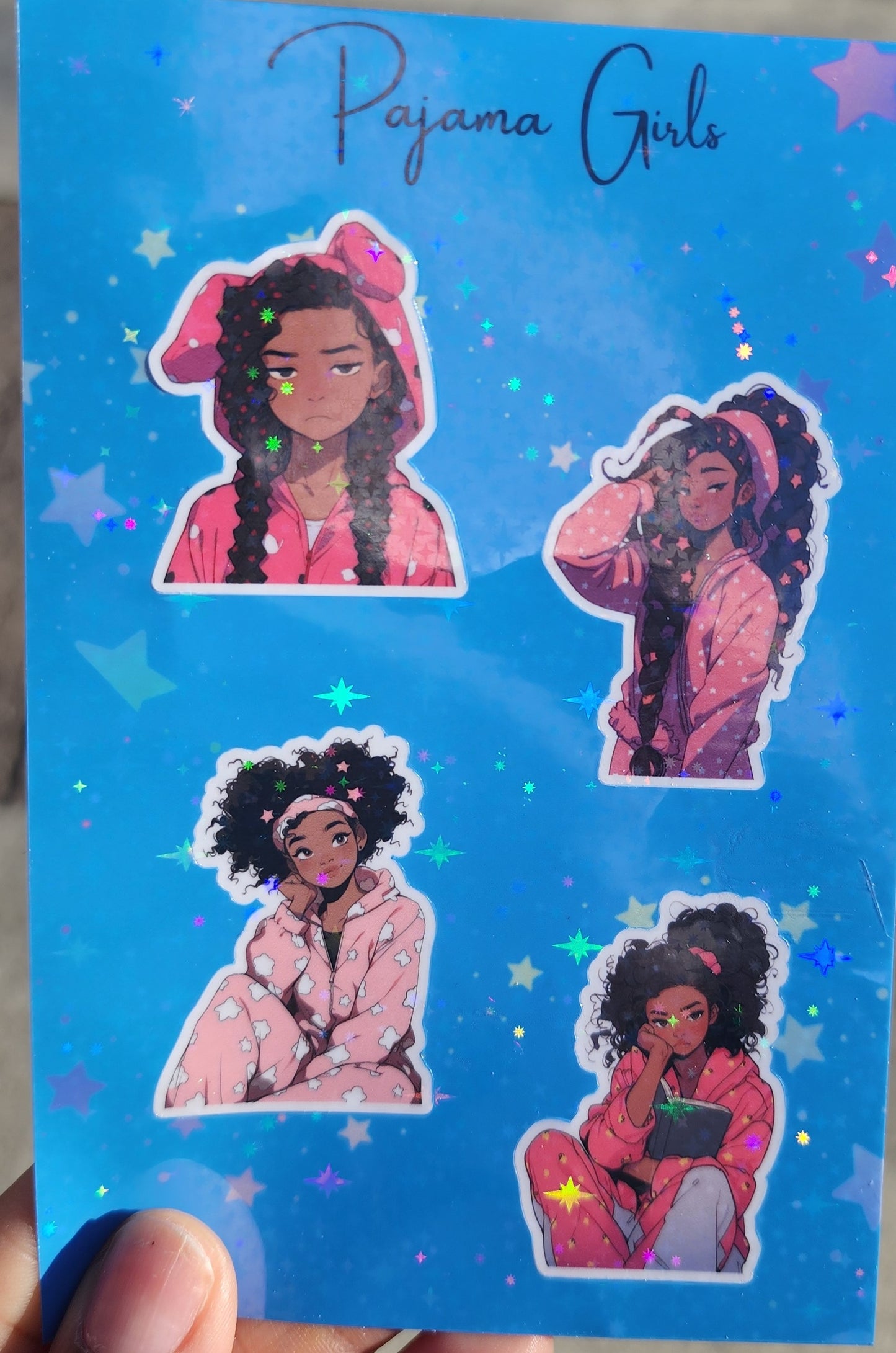 Pink Pajama Girl Sticker Sheet