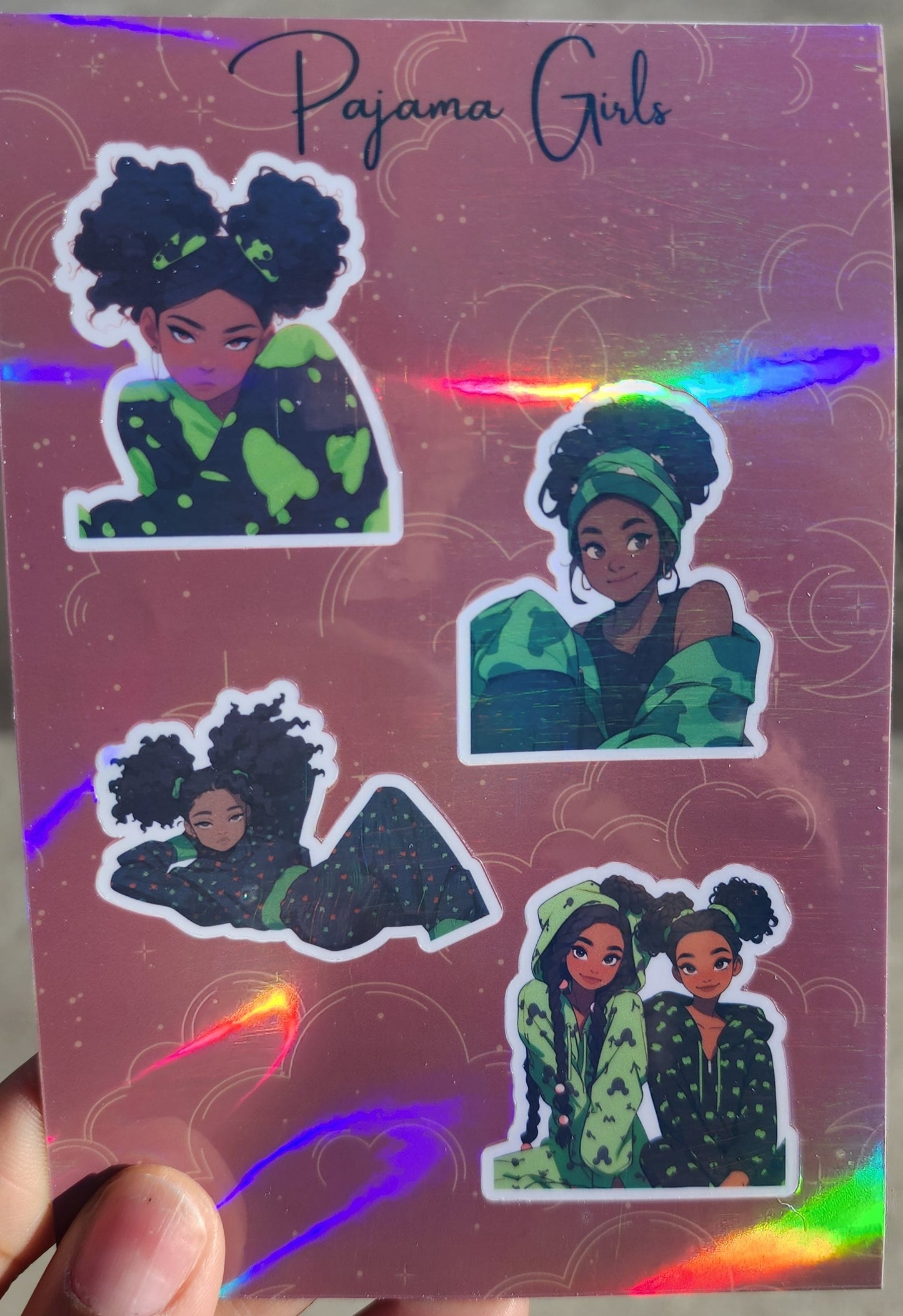 Green Pajama Girl Sticker Sheet