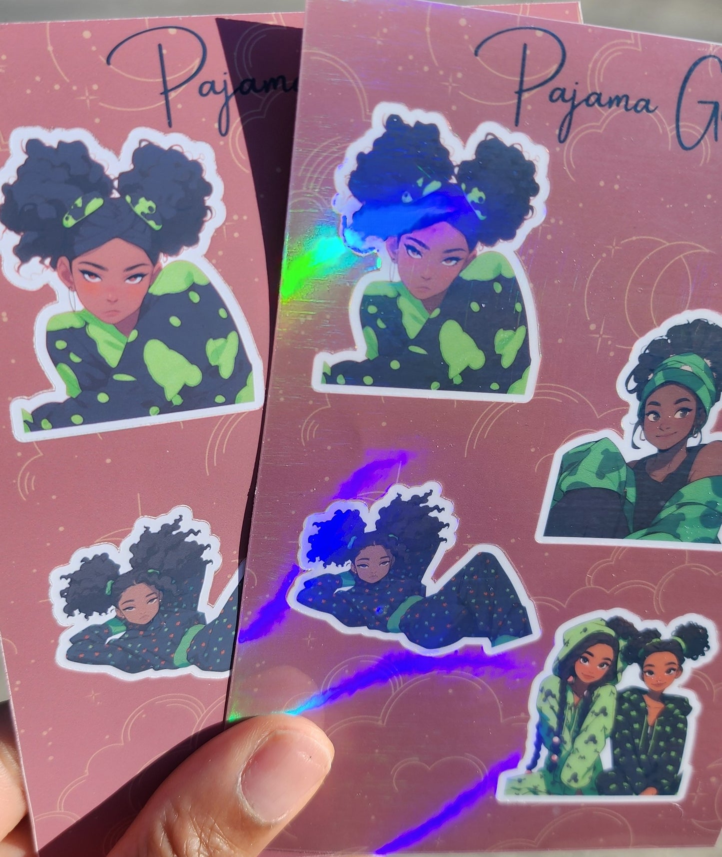 Green Pajama Girl Sticker Sheet