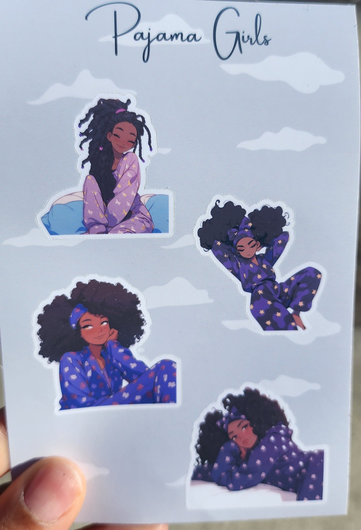 Purple Pajama Girl Sticker Sheet