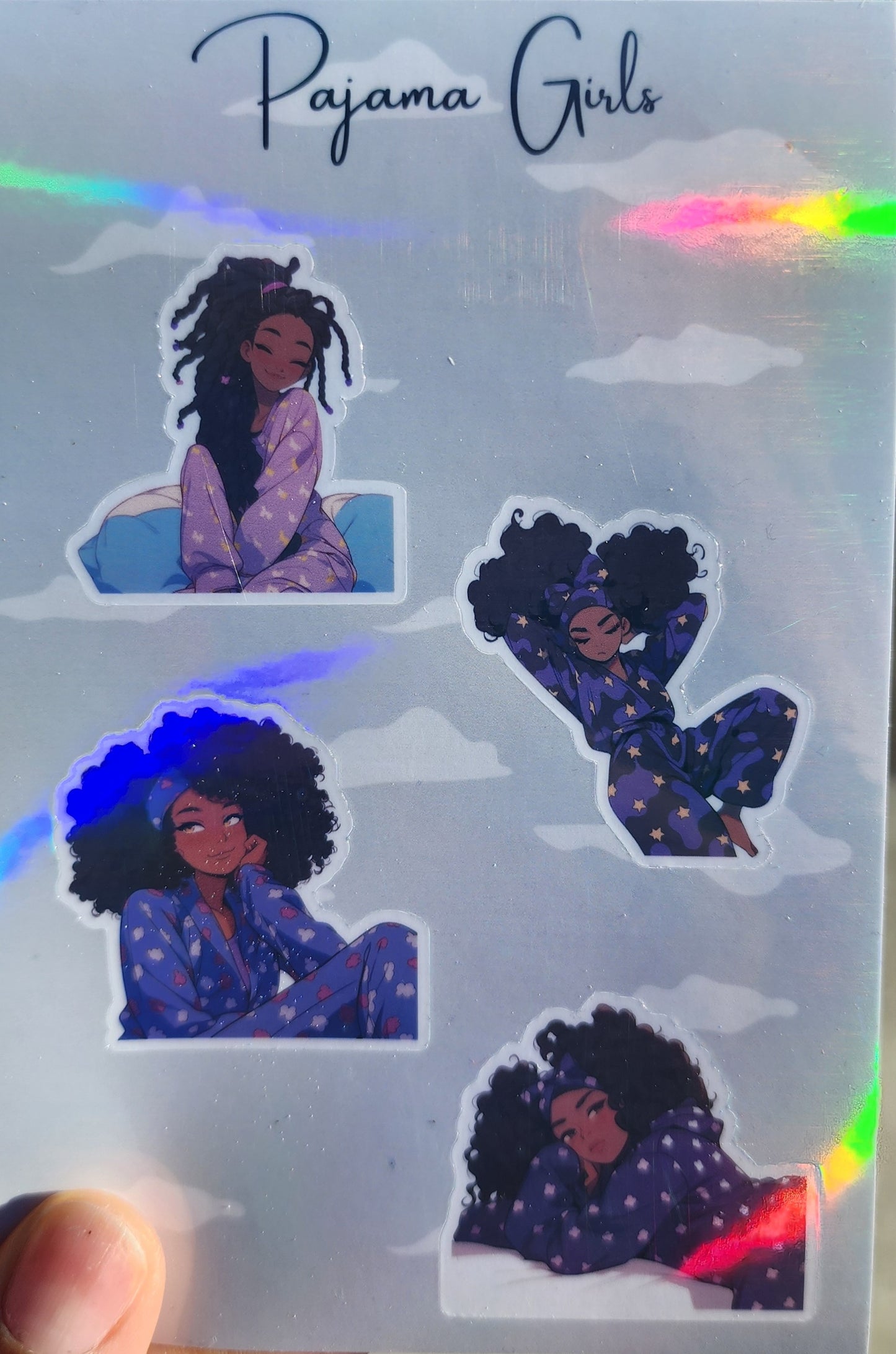 Purple Pajama Girl Sticker Sheet